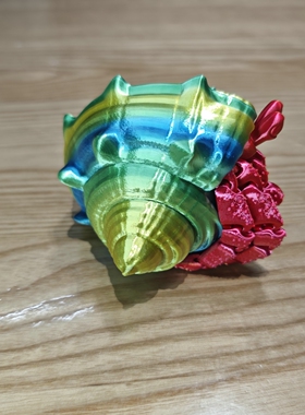 五彩寄居蟹关节可活动创意摆件