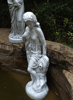 欧式人物雕塑橱窗摆件家居装饰摆设坐罐仕女时尚庭院流水工艺品