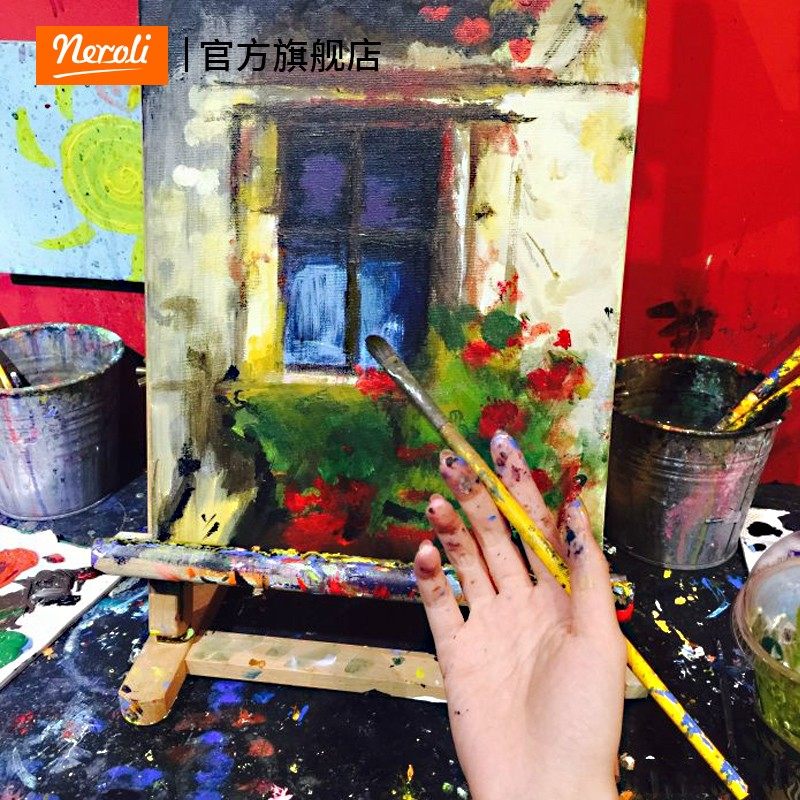 画室不锈钢洗笔筒画笔收纳筒长杆笔刷画笔筒带提手 洗笔桶不漏水,淘宝优惠券,粉丝福利购,淘宝优惠卷