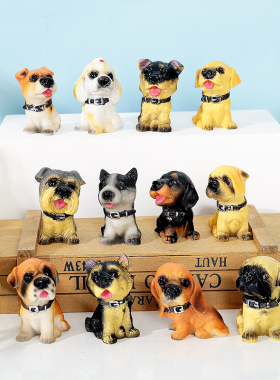超萌可爱袖珍迷你十二只名犬客厅电视柜装饰摆件创意小狗生日礼物