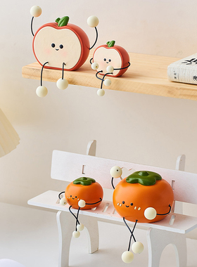 吊脚娃娃小摆件装饰品一家四口创意玄关客厅书房电视机柜家居摆设