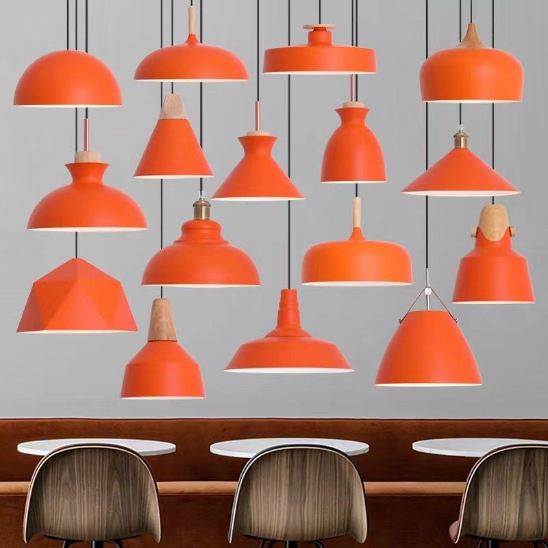 商用店铺吧台现代橘红色奶茶店个性工业风火锅店橙色吊灯,淘宝优惠券,粉丝福利购,淘宝优惠卷