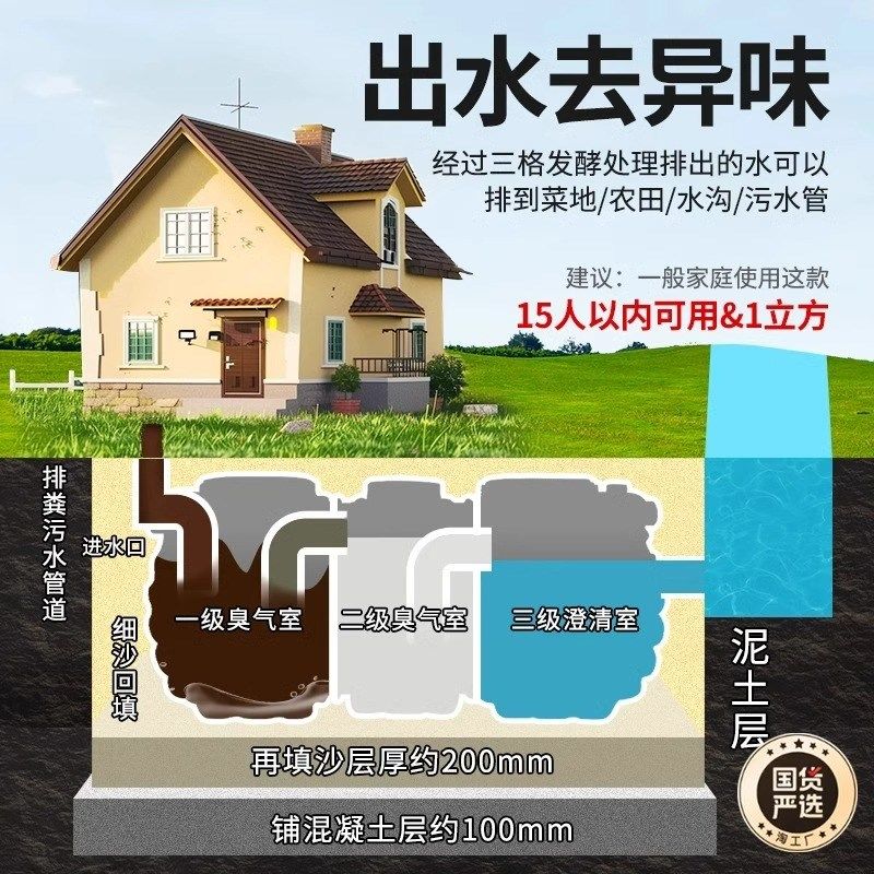化粪池罐新农村塑料桶家用化粪池地埋式成品加厚厕所隔油池,淘宝优惠券,粉丝福利购,淘宝优惠卷