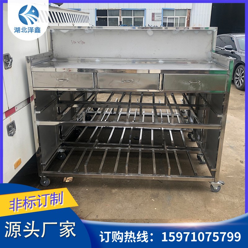 湖北厂家可定工厂车间不锈钢防静电操作台带脚轮带灯生产线工作台 - 图1