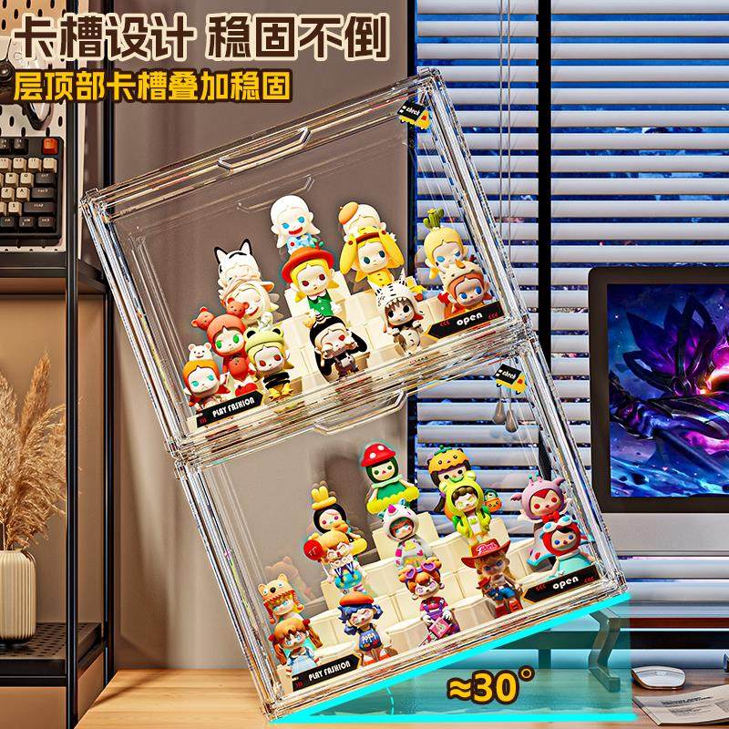 盲盒展示架收纳透明压克力防尘模型玩具积木展示柜公仔玩偶展示盒 - 图2