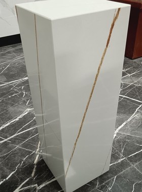劳伦白金造大理石装饰柱电视柜旁边落地工艺品底座摆台