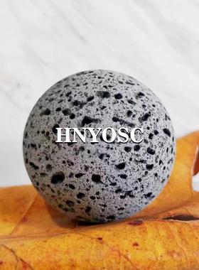 天然火山岩工艺品黑洞石圆球石头摆件礼品香薰扩香现代家居装饰品