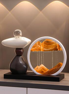 时来运转流沙画摆件轻奢高档高级客厅电视柜酒柜玄关装饰品办公室