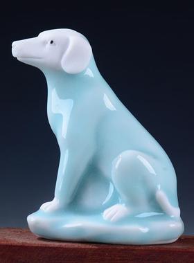 哥窑陶器十二生肖小老鼠牛虎兔龙蛇马羊猴鸡狗猪招财陶瓷茶宠摆件