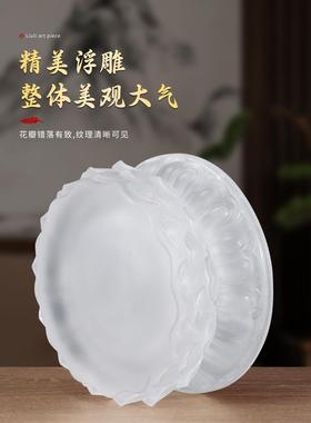 水琉璃莲花底座观音座圆形供台神像垫高佛像供奉家用供佛桌面摆件