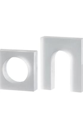 几何正方形拱门水晶摆件样板房客厅售楼中心家居书房桌面装饰摆设