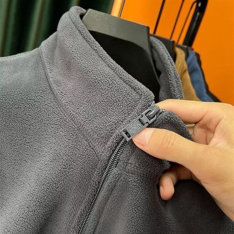 摇粒绒立领马甲男拉链秋冬季加绒加厚双面奥粒绒无袖开衫外套背心,淘宝优惠券,粉丝福利购,淘宝优惠卷