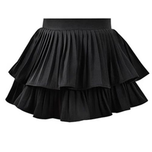 女童蓬蓬半身裙春夏女孩表演出时髦百褶裙蛋糕防走光裤白色短裙子 - 图2