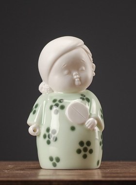 新中式陶瓷人物摆件中国风创意古典美女客厅玄关茶桌面禅意装饰品