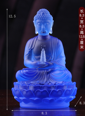 琉璃塔药师佛显宗药师七佛家居佛堂寺院供奉光王如来工艺品