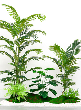 仿真绿植造景室内景观绿植商场橱落地假树盆景饰