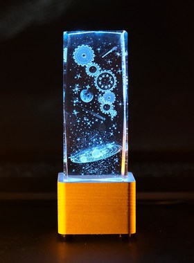 命运的齿轮发光水晶摆件相识生日结婚入学纪念日送女生男朋友学生