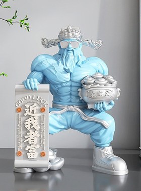 肌肉财神爷开业礼物高档摆件健身房办公室前台店铺聚财桌面装饰品