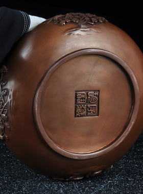 紫铜梅兰竹菊水盂铜茶洗笔洗家用水洗水盂笔洗缸洗毛笔洗茶杯盆