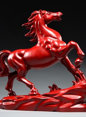 红花梨木马摆件生肖马到成功雕刻工艺品家居装饰新居开业送礼