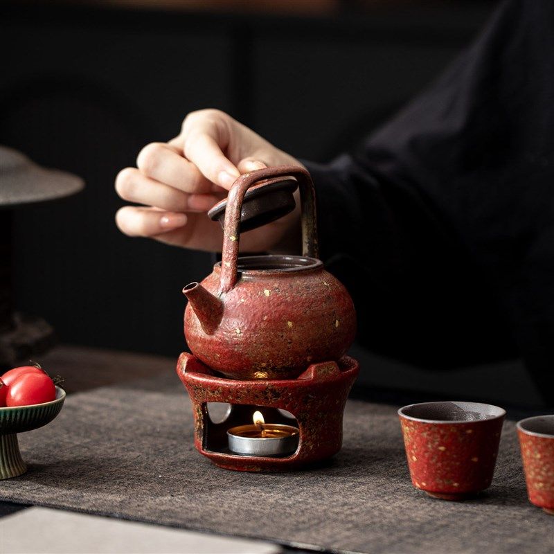 道仟 满山红洒金温茶炉家用办公室暖茶炉蜡烛加热底座复古温茶器,淘宝优惠券,粉丝福利购,淘宝优惠卷