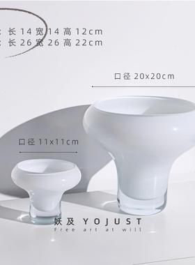 妖及艺术花艺清风样板间酒店桌面创意花束蒲公英琉璃花器组合摆件