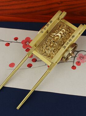 黄铜板车满载而归元宝工艺品手推车创意办公室礼品桌面摆件平板