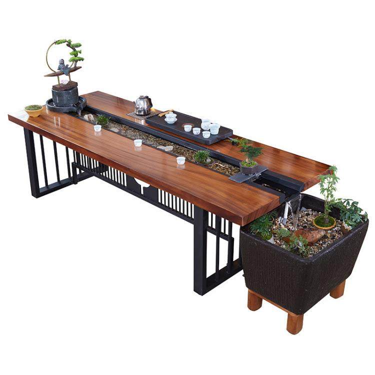 胡桃木循环流水茶桌禅意景观养鱼茶台创意功夫泡茶桌椅组合,淘宝优惠券,粉丝福利购,淘宝优惠卷