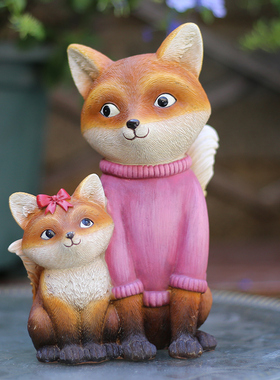 园林景观雕塑别墅庭院装饰品花园摆件仿真动物猫头鹰狐狸室内摆设