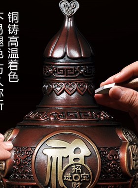 铜葫芦摆件黄铜招财开盖空心家居客厅办公室工艺品商务礼品