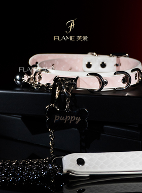 FLAME小粉手作蛇纹项圈女choker吊牌刻字高端颈环脖圈情侣礼物