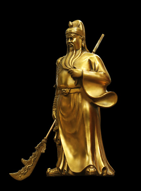 关公铜像关二爷摆件纯铜武财神佛像客厅供奉神像关公像开业特大号