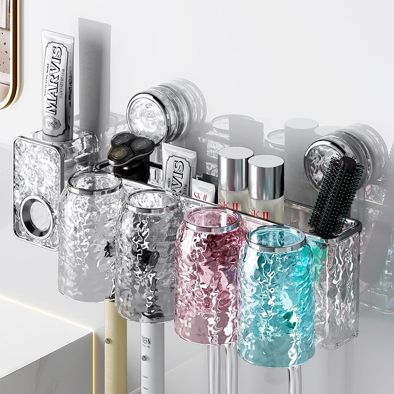 吸盘牙杯牙刷置物架免打孔壁挂式卫生间刷牙杯漱口杯电动牙刷架子,淘宝优惠券,粉丝福利购,淘宝优惠卷