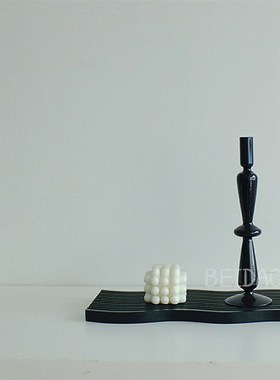 北欧水波纹实木面包板托盘家用榉木香薰收纳置物下午茶盘拍摄道具