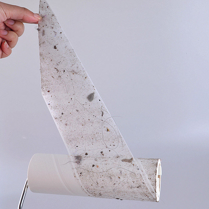 梦佳居地板瓷砖粘毛纸滚筒粘尘纸撕式cm 斜撕沾毛纸粘毛器 - 图3