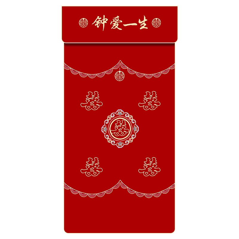 婚房布置结婚门帘红色喜庆布帘2024女方陪嫁挂Q帘卧室布置装饰喜 - 图3