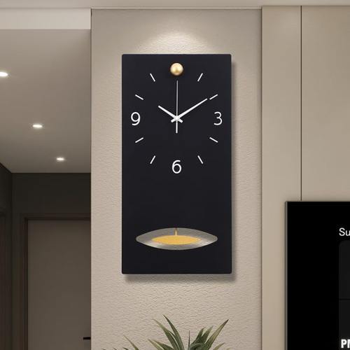 时钟挂钟客厅现代简约长型极简家用挂表时尚竖款网红创意轻奢钟表 - 图1