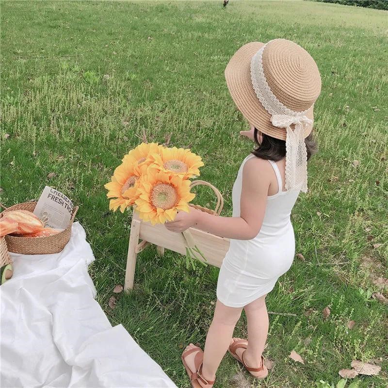 2023夏女童吊带裙修身中长款连衣裙宝宝包臀内搭打底背心裙子透气 - 图1