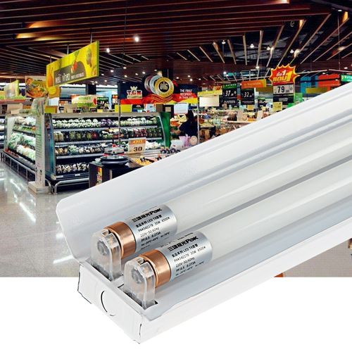 LED日光灯支架1.2米T8节能教室长条家用36W80W双管带罩超亮灯管 - 图1