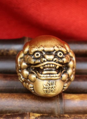 纯黄铜招财貔貅手玩球保健球文玩手把件养生解压健身球中老年礼物