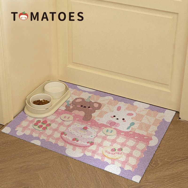 番茄营业中宠物猫砂盆防溅垫子猫咪蹭脚地垫丝圈耐脏耐磨碗垫,淘宝优惠券,粉丝福利购,淘宝优惠卷