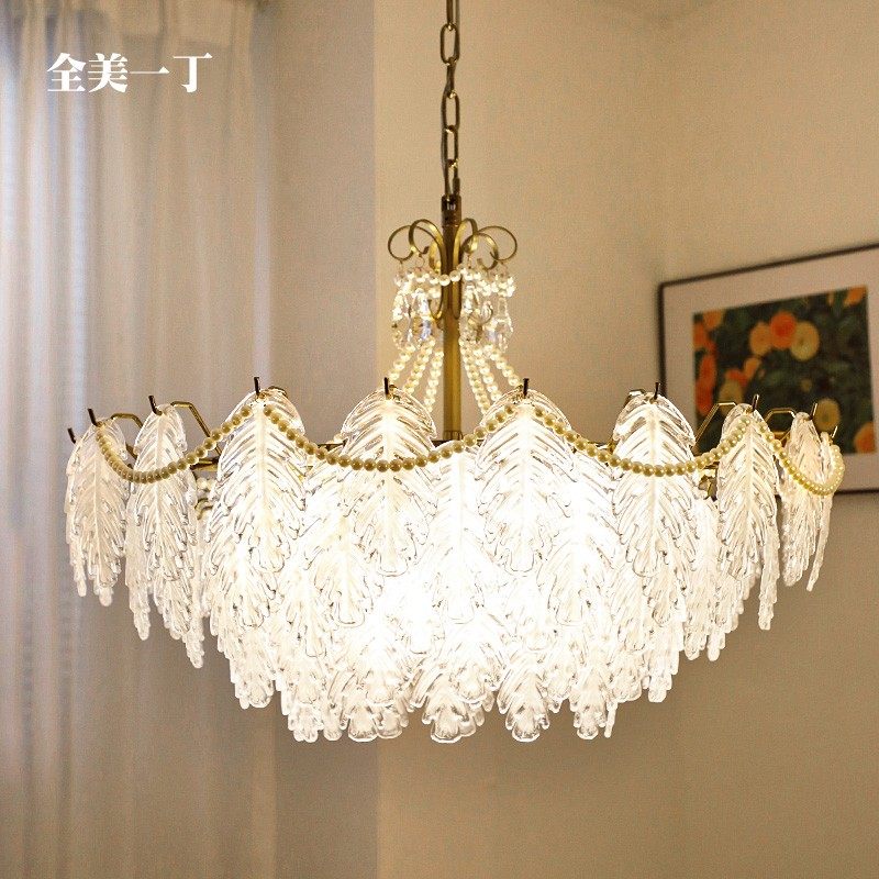 全美一丁法式轻奢水晶珍珠龟背叶吊灯美式餐厅客厅卧室衣帽间灯具,淘宝优惠券,粉丝福利购,淘宝优惠卷