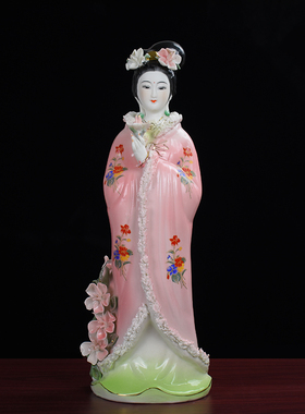 陶瓷桃花仙子桃花娘娘梅花仙子神像佛像家居客厅工艺品摆件装饰品