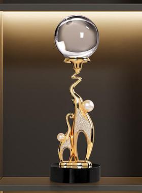 轻奢高档客厅艺术摆件高级感小众入户玄关电视柜高端大气档次装饰