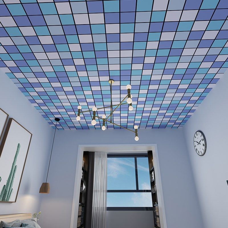 天花板自粘墙贴 吊顶装饰屋顶贴纸欧式加厚防水厨房卫生间pvc壁纸,淘宝优惠券,粉丝福利购,淘宝优惠卷