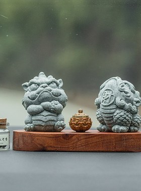 中式瑞兽小貔貅车载香薰摆件汽车中控台饰品车内装饰家居桌面摆设
