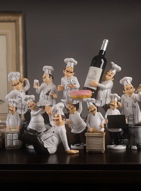 欧式厨师摆件创意餐桌橱柜装饰品厨房西餐厅蛋糕店红酒架厨房摆设