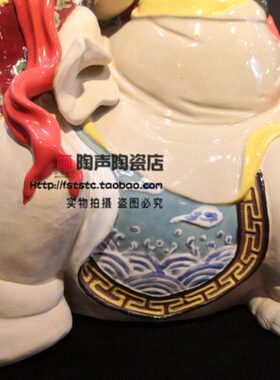 陶瓷石湾公仔普贤菩萨骑象观音家居玄关博古架中式摆件实拍