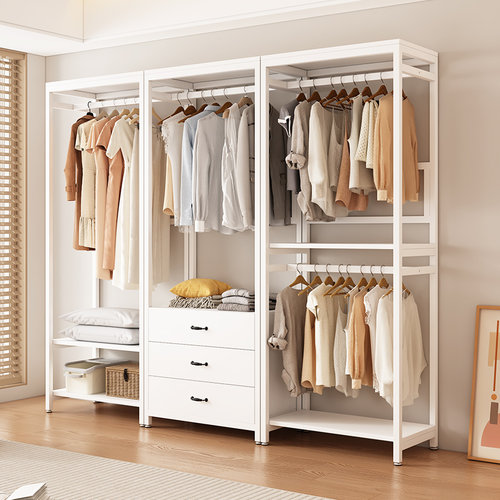 开放式金属衣柜框架步入式衣帽间架子组装自制货架衣柜钢架结构 - 图2