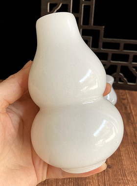 白玉石葫芦摆件福禄平安招财办公室客厅玄关电视装饰礼品天然原石